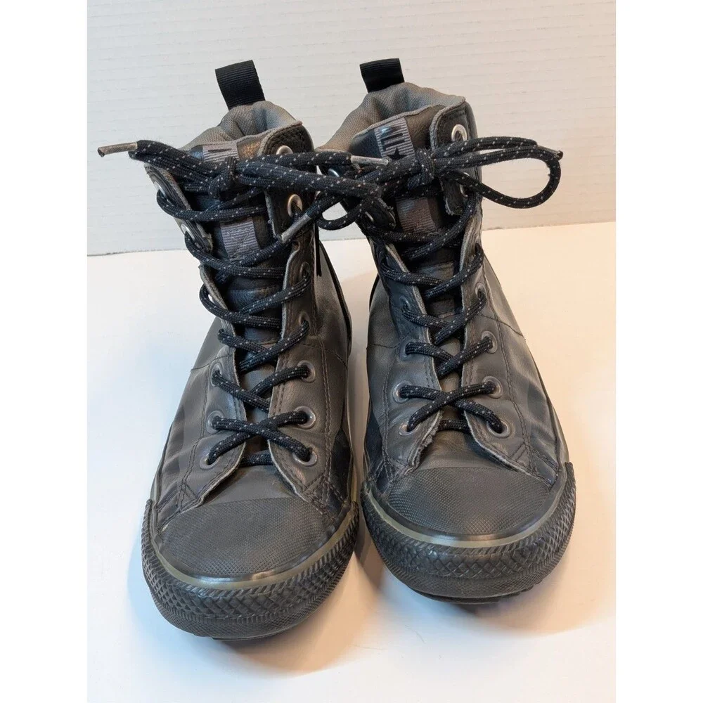 CONVERSE All Star Black Leather Sneaker Size 6 Street Chuck Shoes